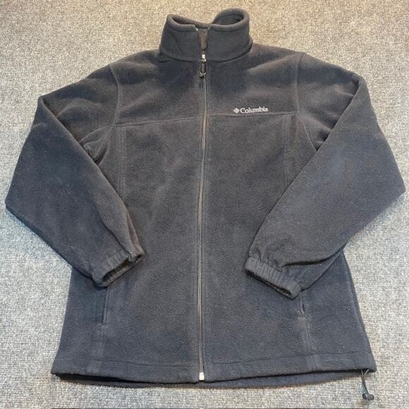 Columbia Black Zip Up Jacket Mens Medium Fleece Sportswear - Picture 1 of 10